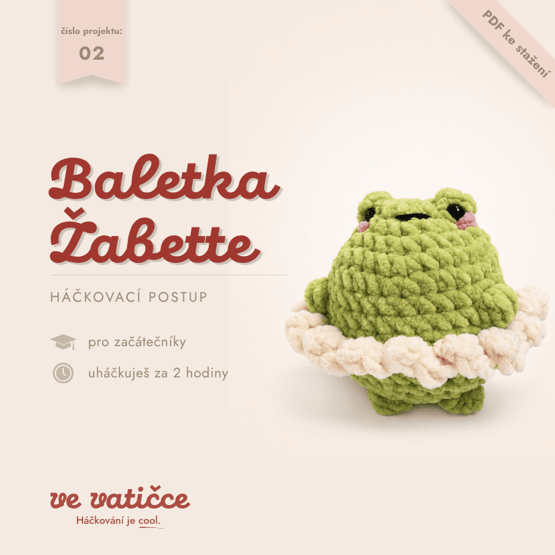Obálka háčkovacího postupu Baletka Žabette