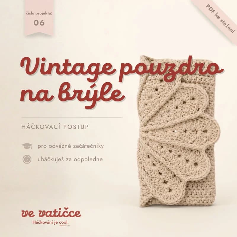 Obálka háčkovacího postupu Obal na brýle